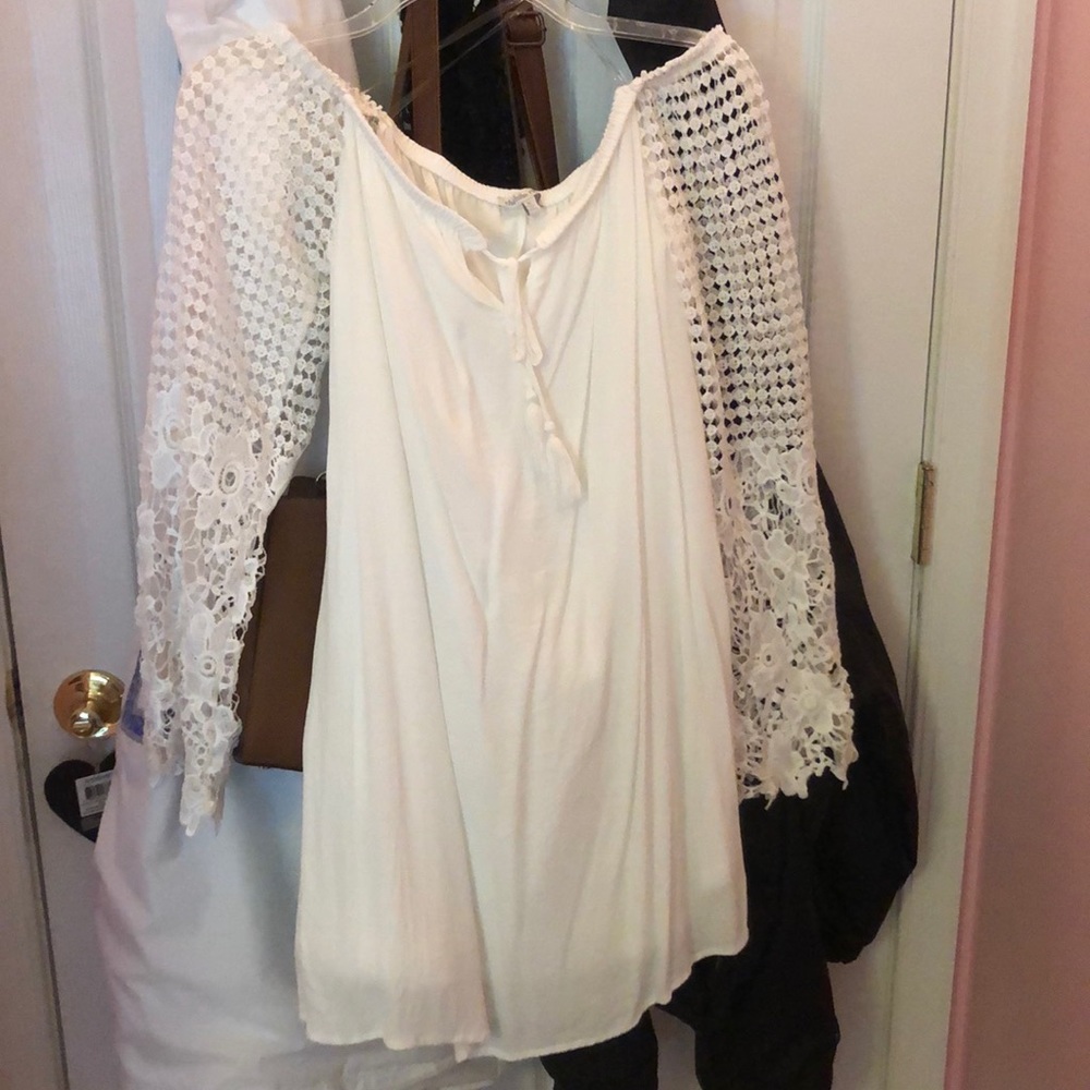 Off the shoulder white dress